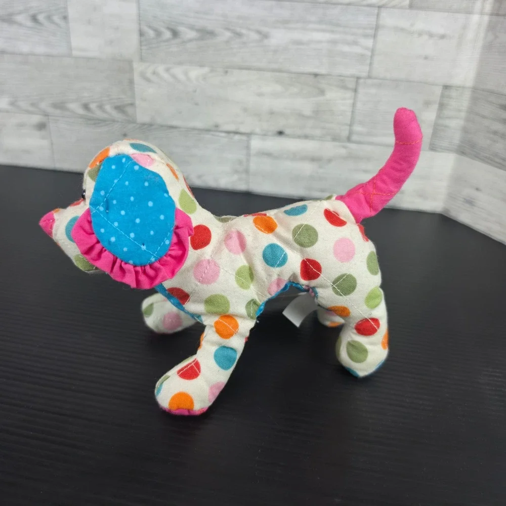 Douglas Cuddle Toys Quilti Dog Mini Polka Dot Quilted Plush Pink Blue 1023.1 NWT